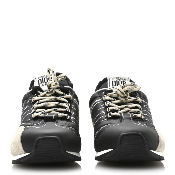 CHRISTIAN DIOR Calfskin Nylon Womens D-Sketch Sneakers 40