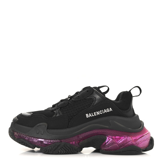 BALENCIAGA SSS ネオンピンク　クリアソール 黒 BALENCIAGA トリプルS ネオンピンククリアソール 黒