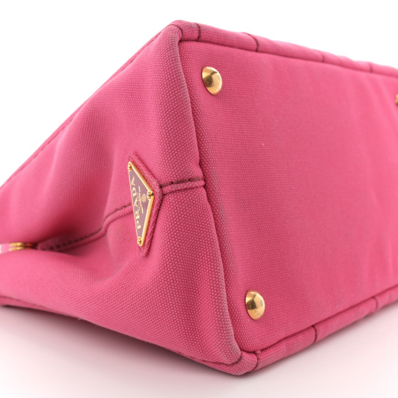 PRADA Canapa Small Logo Tote Peonia 1707567 | FASHIONPHILE