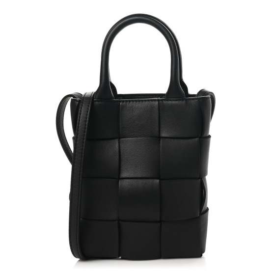 BOTTEGA VENETA Lambskin Maxi Intrecciato Mini North South