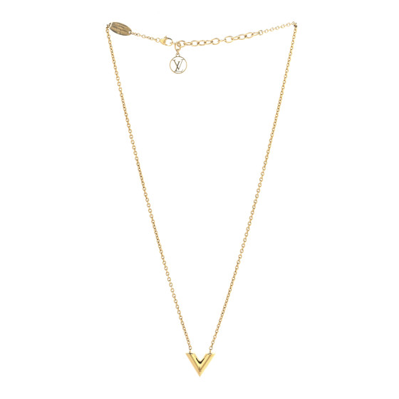 LOUIS VUITTON Essential V Necklace Gold 1693994 | FASHIONPHILE