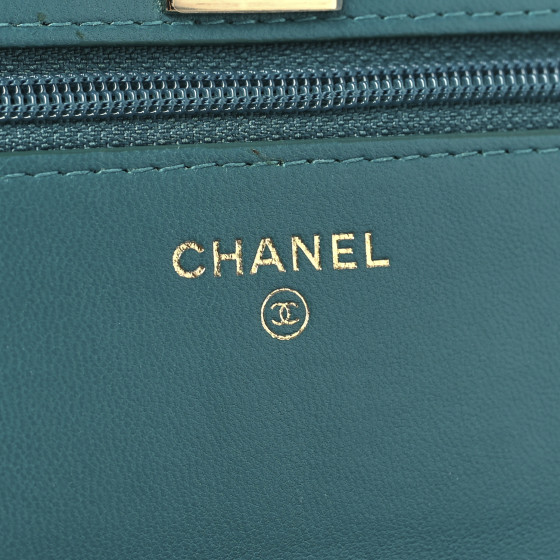 CHANEL Lambskin Quilted Trendy CC Wallet On Chain WOC Green
