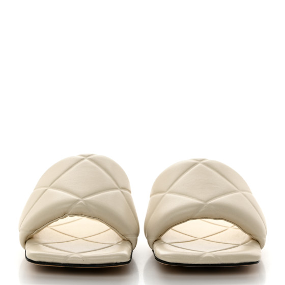 BOTTEGA VENETA Nappa Quilted Rubber Lido Flat Sandals 37 Sea