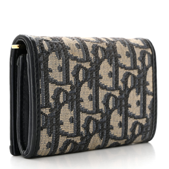 CHRISTIAN DIOR Oblique 30 Montaigne Glycine Wallet Blue