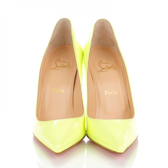 Christian Louboutin パテントレザー　イエロー CHRISTIAN LOUBOUTIN Patent Pigalle Follies 100 Pumps 39.5