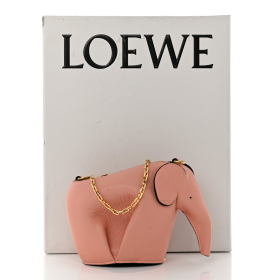 LOEWE Calfskin Mini Elephant Crossbody Bag Pink 1200623