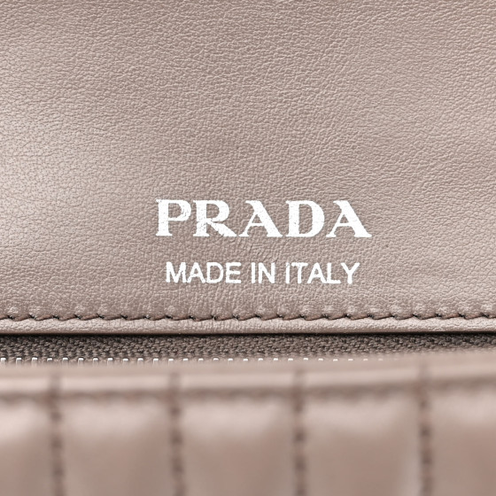 PRADA Soft Calfskin Impunture Diagramme Large Chain Flap