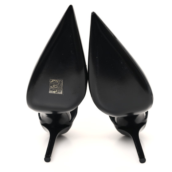 SAINT LAURENT Patent Avenue 110 Ankle Strap Pointed Pumps 41