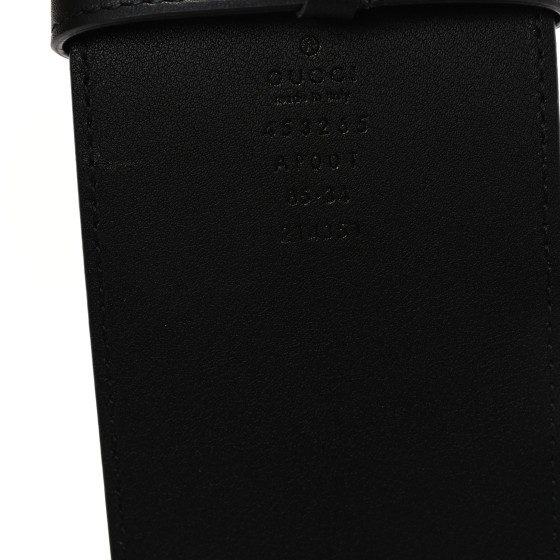 GUCCI Calfskin Double G Wide Belt 85 34 Black 1698870
