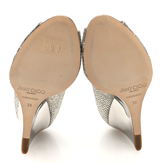 靴 Jimmy Choo glitter shoes Jimmy Choo Champagne Glitter Peep-Toe Heels sz 38 (US 8) | eBay