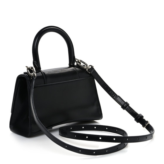 BALENCIAGA Box Calfskin Graffiti Logo Hourglass Top Handle
