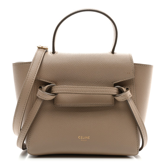 CELINE Grained Calfskin Pico Belt Bag Light Taupe