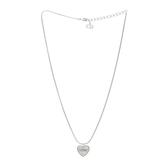 アクセサリー Christian Dior Crystal Logo Necklace CHRISTIAN DIOR Crystal Logo Necklace Silver 1675113