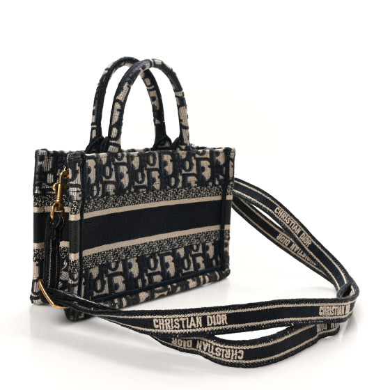 CHRISTIAN DIOR Oblique Mini Book Tote With Strap Blue