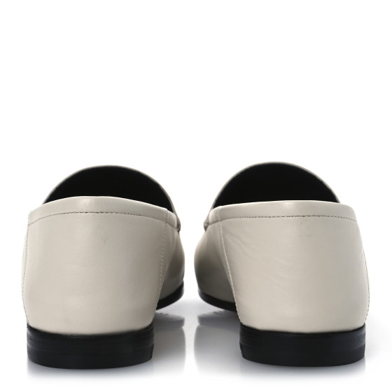 GUCCI ホワイトローファー 35 GUCCI Lambskin Womens Brixton Horsebit Loafers 35 Mystic