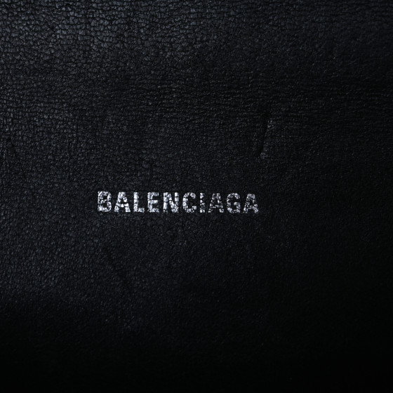 BALENCIAGA Box Calfskin Graffiti Logo Hourglass Top Handle