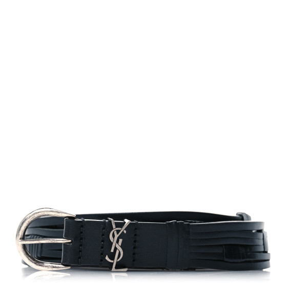 SAINT LAURENT Vegetable Tanned Calfskin Monogram Croissant