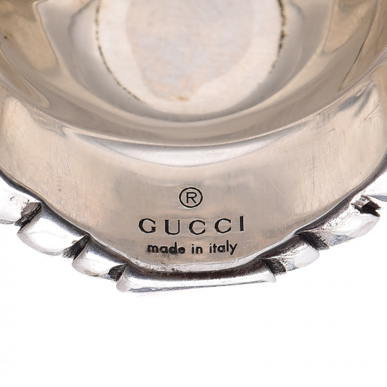 五十鈴　BC420SSS GUT-RING GUCCI Sterling Silver Large Garden Ring Green 63 10.25