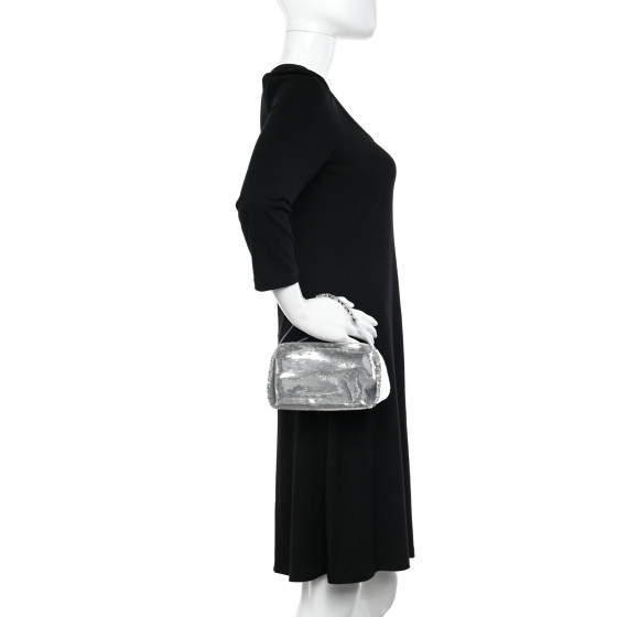 alexander wang ハンドバッグ　シルバー ALEXANDER WANG Sequin Micro Marquess Bag Silver 1365995