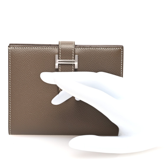 エルメス Bearn Compact wallet / Etoupe Hermes Bearn Compact Wallet Etoupe Gold Hardware Epsom