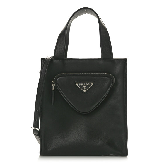 トートバッグ PRADA POCKET MINI TOTE BAG PRADA Nappa Mini Pocket Tote Black 1592250 | FASHIONPHILE