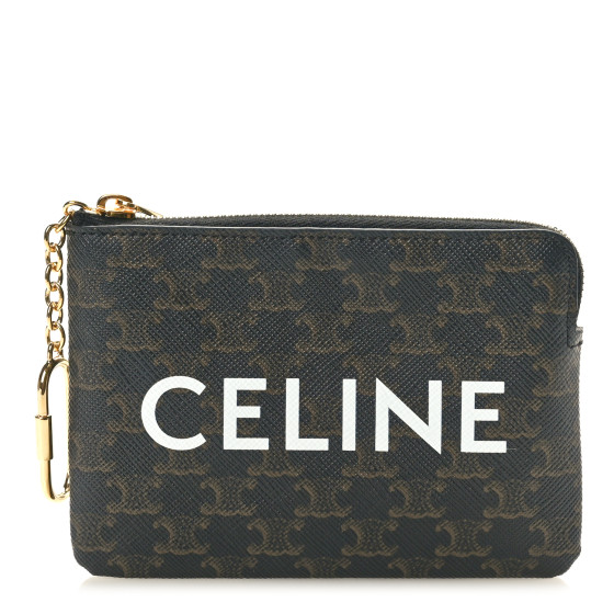☆☆CELINE☆☆ Celine Women's Triomphe Logo Print Card Walle CARD HOLDER TRIOMPHE IN TRIOMPHE CANVAS - TAN | CELINE