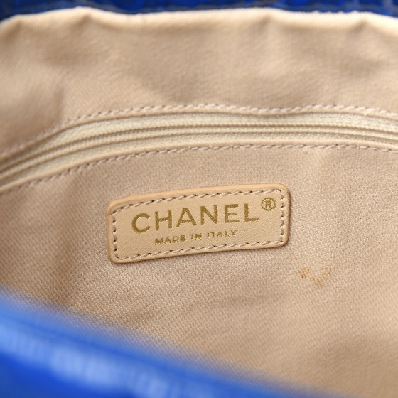 CHANEL Patent Puzzle Tote Electric Blue 550168 | FASHIONPHILE