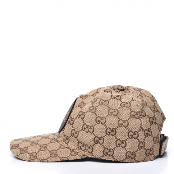 GUCCI Monogram Textured Dollar Calfskin Zeno Baseball Hat S