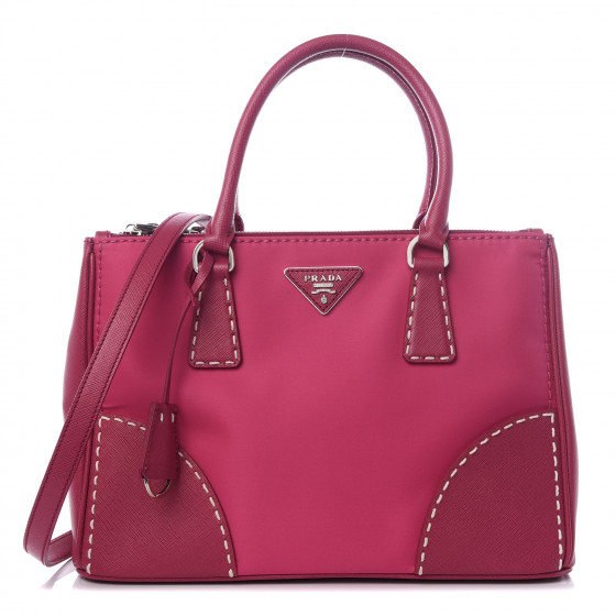福袋 公式 Saffiano PRADA Nylon Double Galleria Small Stitched Tessuto バッグ