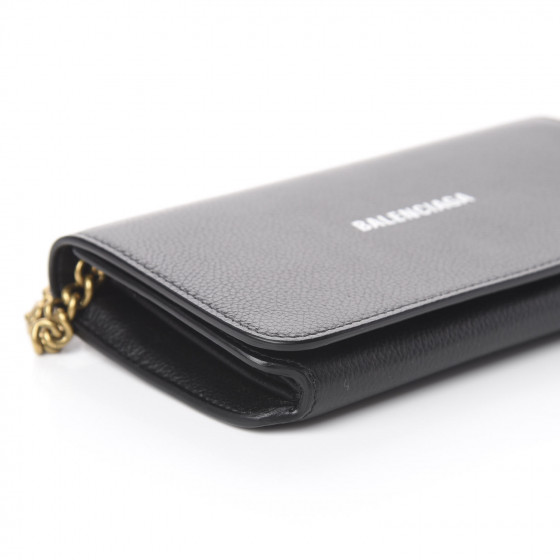 BALENCIAGA Grained Calfskin Logo Cash Continental Wallet on