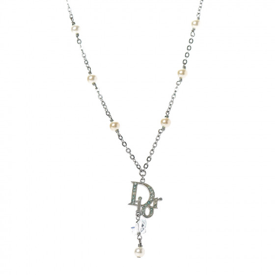 アクセサリー Christian Dior Logo silver necklace s-l400.jpg