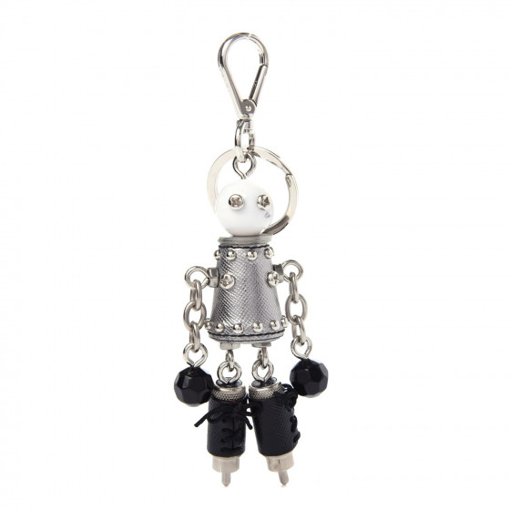 PRADA Robot Trick Keychain Black 729213 | FASHIONPHILE