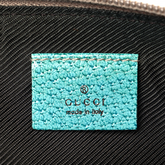 GUCCI Monogram Boat Pochette Teal 1030360 | FASHIONPHILE