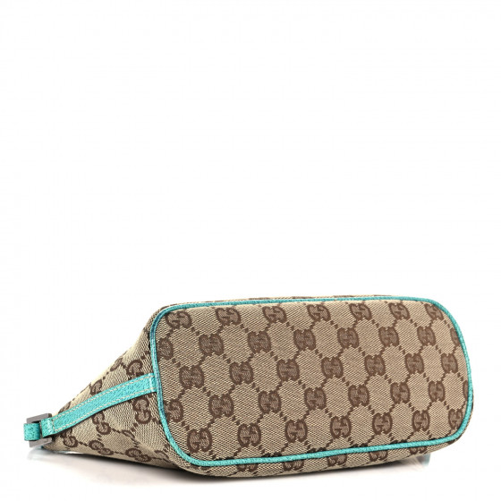 GUCCI Monogram Boat Pochette Teal 1030360 | FASHIONPHILE