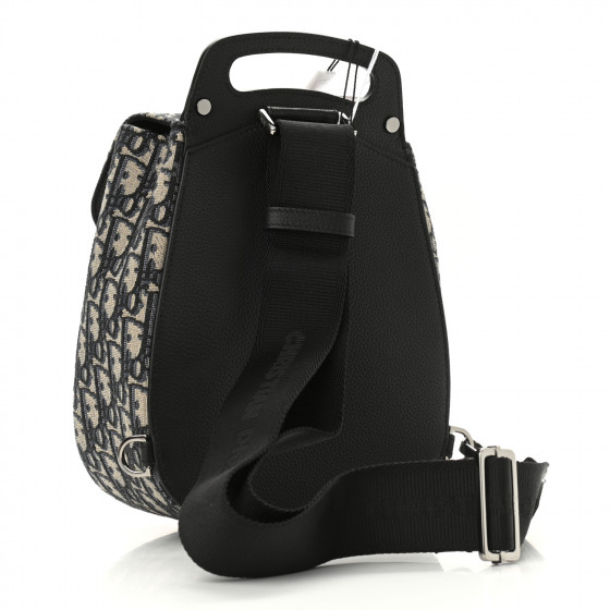 CHRISTIAN DIOR Grained Calfskin Oblique Gallop Sling Bag
