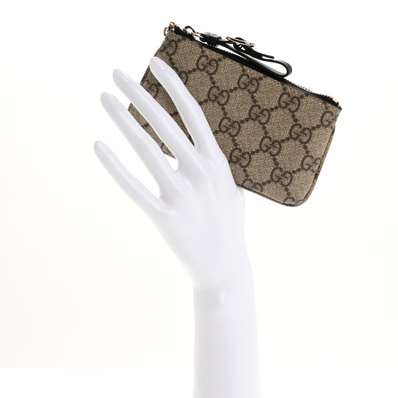 GUCCI　KEYcase＆財布 GUCCI GG Supreme Monogram Selleria Key Case Beige Black