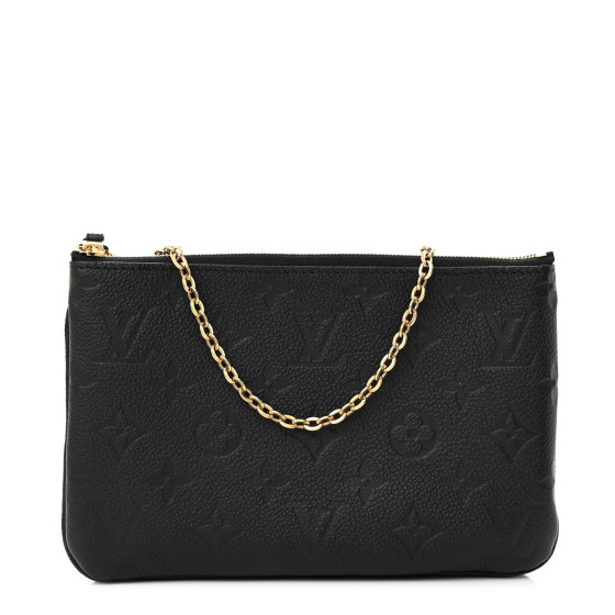【SALE】LOUIS VUITTON /DOUBLE ZIP POCHETTE/ストラップ付 LOUIS VUITTON Empreinte Double Zip Pochette Black 1669580