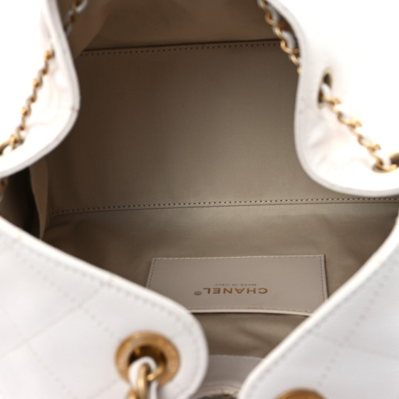 CHANEL Caviar Quilted Small Chanel 25 Handbag White 1667207