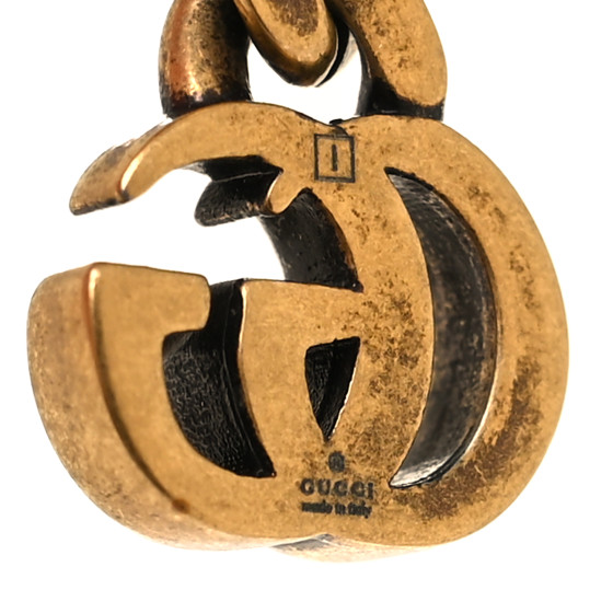 半額 50％OFFの通販 GUCCI Metal Gold Aged Earrings Drop Chain G Double Crystal アクセサリー