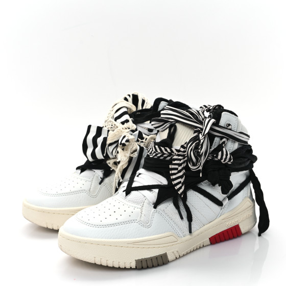 SAINT LAURENT Calfskin Smith High Top Sneakers 40 White