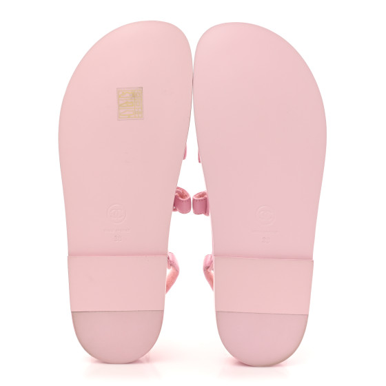 CHANEL ピンク 約20cm CHANEL Lambskin Crystal CC Velcro Dad Sandals 38 Light Pink