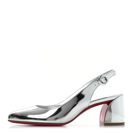 CHRISTIAN LOUBOUTIN Specchio So Jane Sling 55 Pump 37 Silver