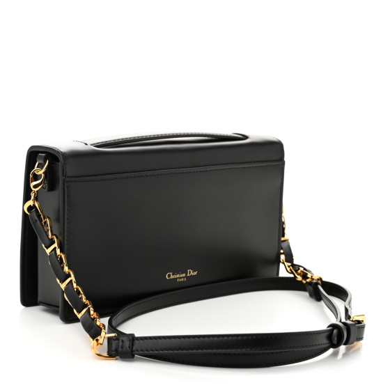 CHRISTIAN DIOR Calfskin CD Signature Clutch Black 1670393