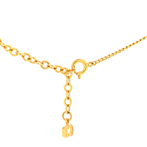 美品　Dior necklace CD Circle Oval gold CHRISTIAN DIOR Metal CD Logo Oval Pendant Necklace Gold