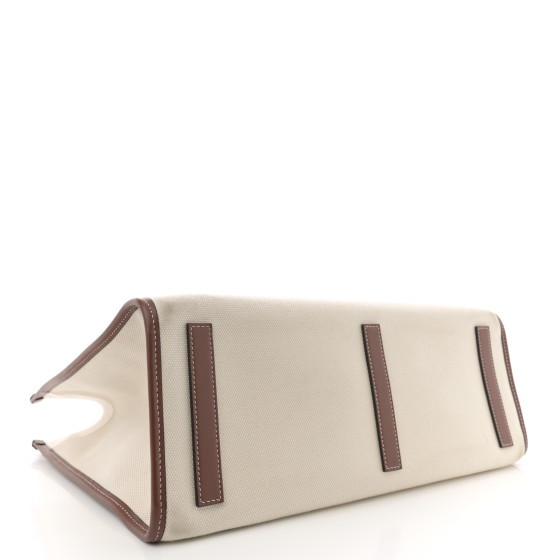 BURBERRY Canvas Smooth Calfskin Medium Two Tone Freya Tote