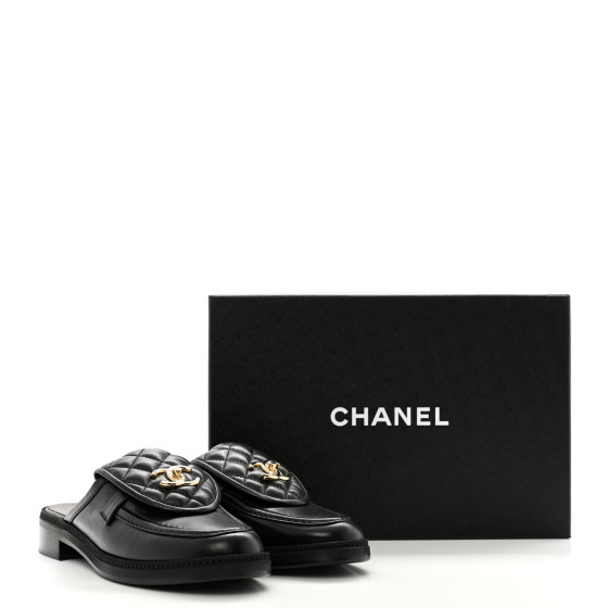 【CCロックターン♪】CHANEL ミュール Chanel Black CC logo Turnlock Mules Slides Sandals, sz 39 | eBay