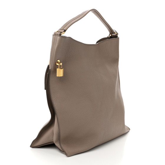 TOM FORD Pebbled Calfskin Large Alix Padlock Zip Hobo Bag