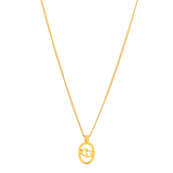 アクセサリー Dior CD Logo Figaro chain gold necklace Christian Dior CD Logo Gold Chain Necklace | Rent Christian