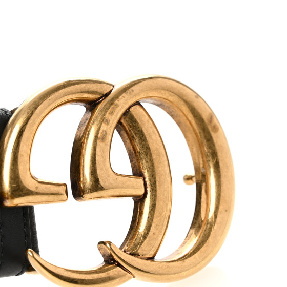GUCCI Calfskin Double G 40mm Belt 75 30 Black 1669246