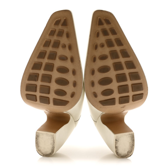 BOTTEGA VENETA Calfskin Tex Mules 39 White 1662909